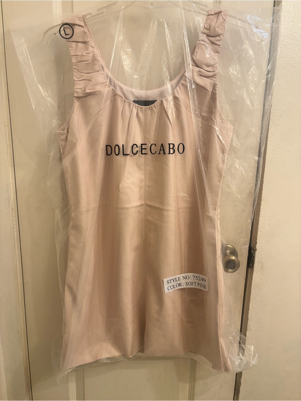 DOLCE CABO Soft Pink Faux Leather Dress